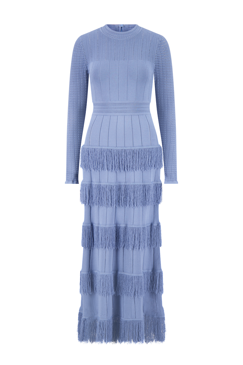 Fringe Detail Knit Piper Dress