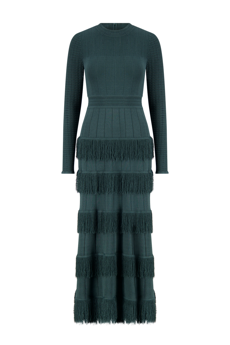Fringe Detail Knit Piper Dress