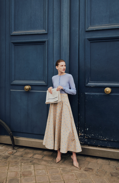Floral Printed Cotton Parker Skirt