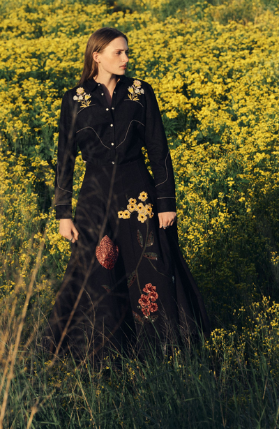 Floral Embroidery Parker Skirt