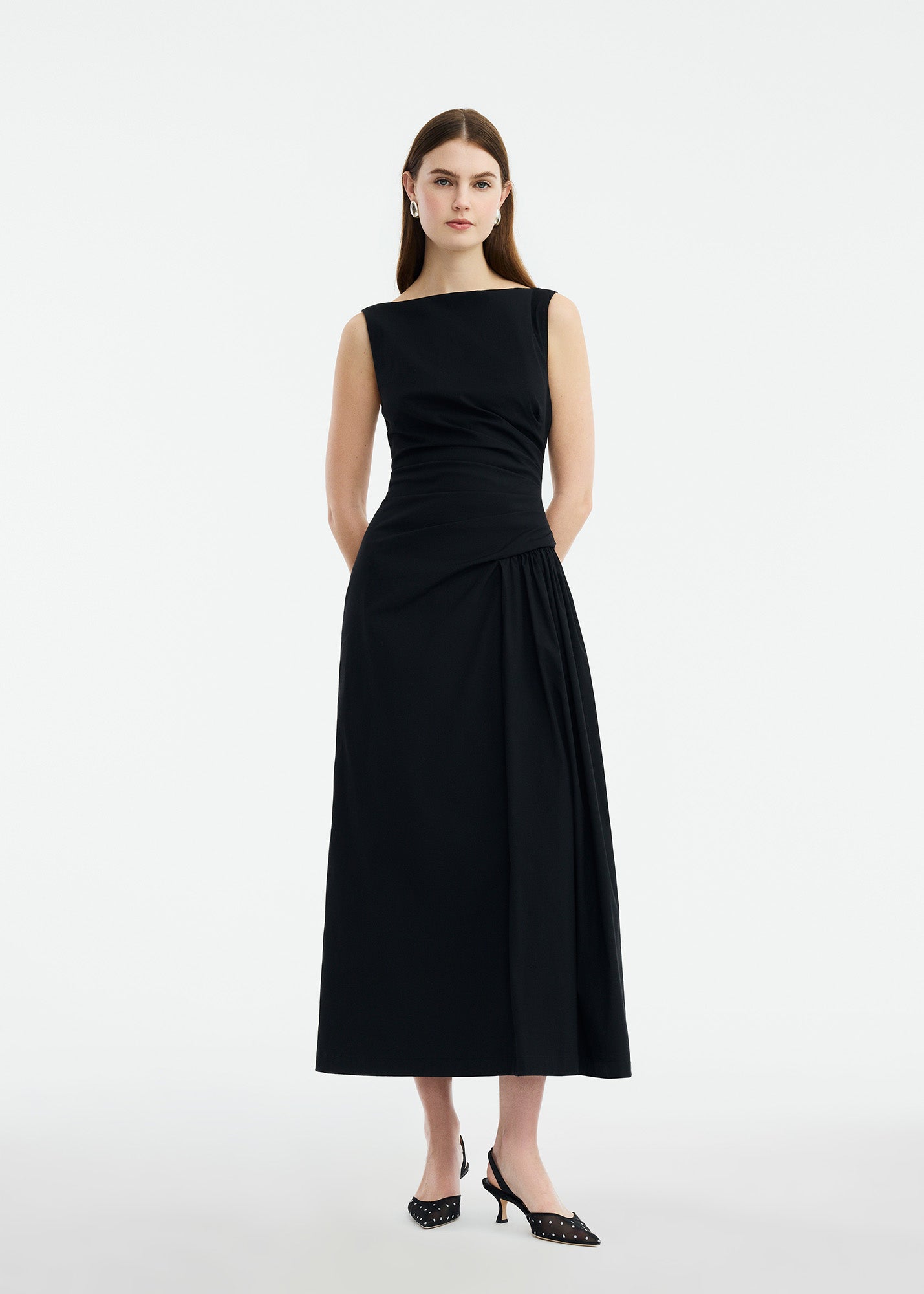 Cotton Poplin Asymmetrical Flounce Dress Lela Rose Cotton Poplin Asymmetrical Flounce Dress Lela Rose
