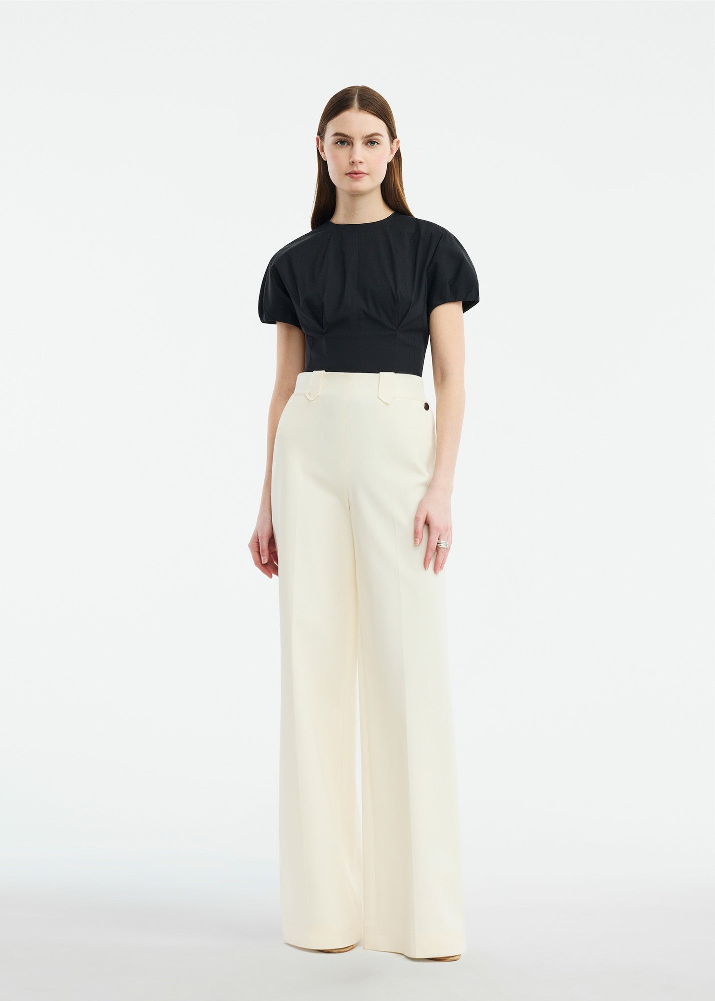 Cotton Poplin Bubble Sleeve Top – Lela Rose