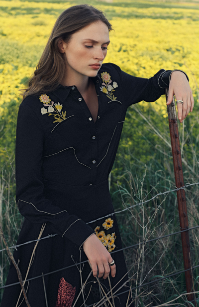 Flower Vase Embroidery Shirt