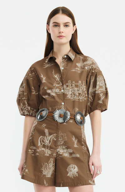 Reyrosa Cotton Cropped Shirt