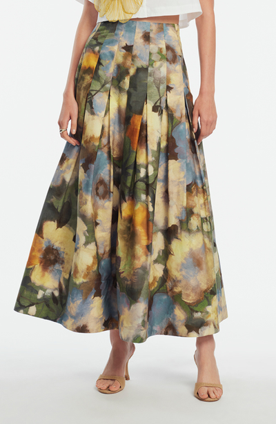 Floral Printed Cotton Full Skirt