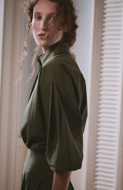Cotton Poplin Long Sleeve Top