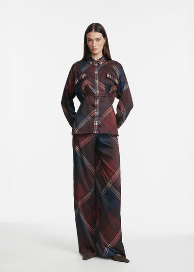 Plaid Satin Sara Pant
