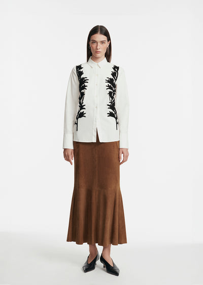 Boucle Embroidered Cotton Poplin Shirt