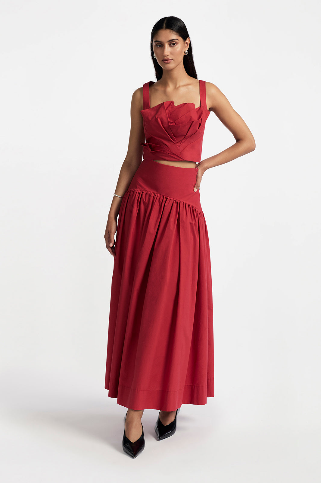 Cotton Poplin Drop Waist Seam Skirt – Lela Rose