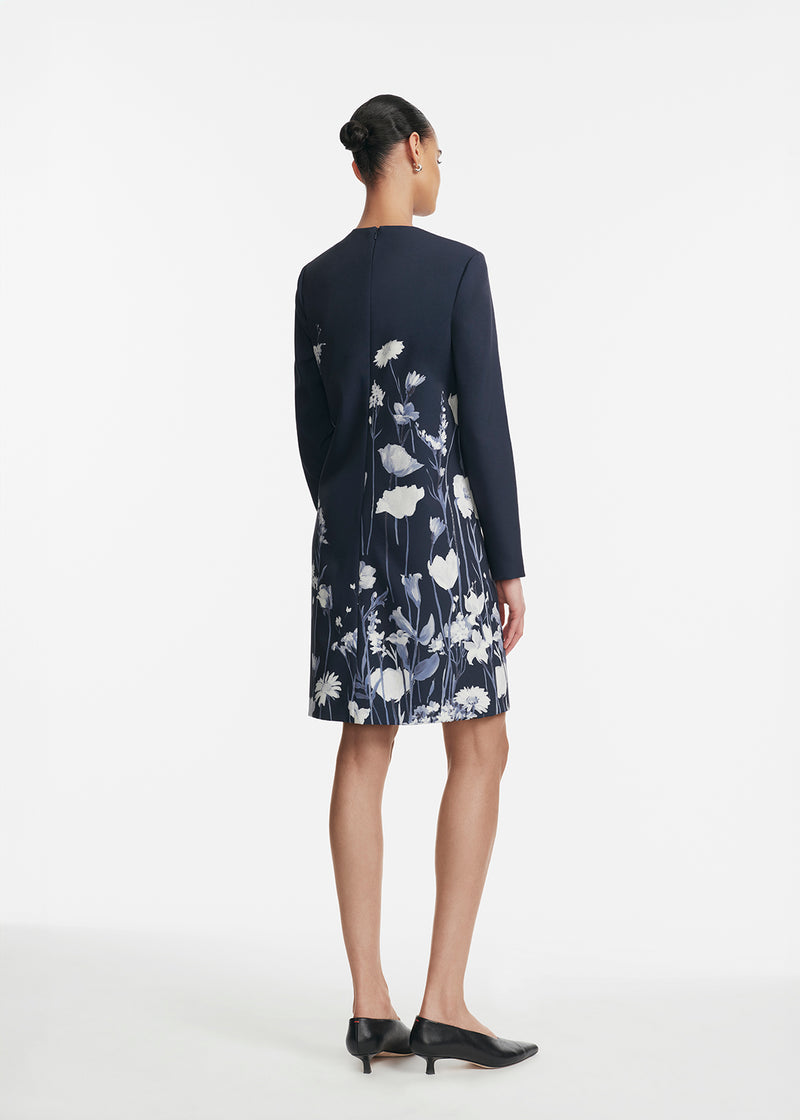 Floral Crepe Long Sleeve Kelly Dress