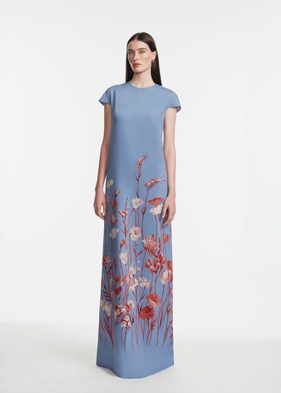 Floral Crepe Augusta Gown