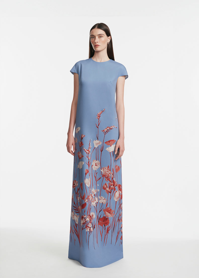 Floral Crepe Augusta Gown