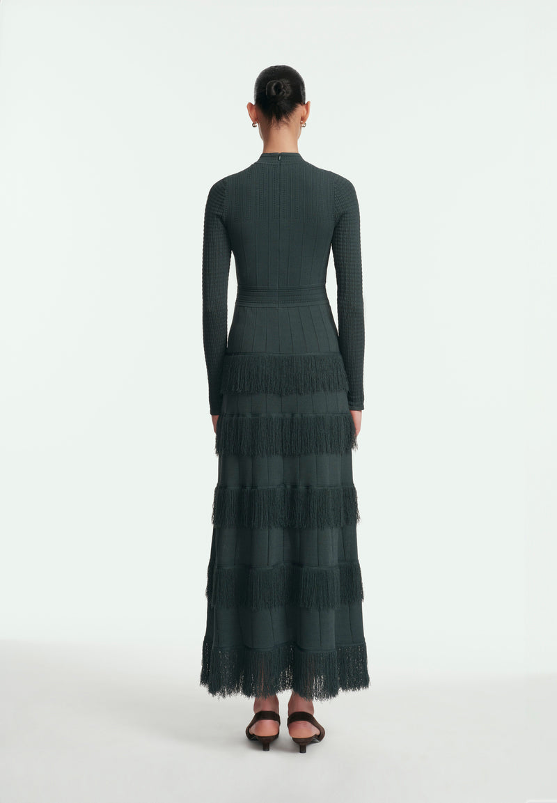 Fringe Detail Knit Piper Dress