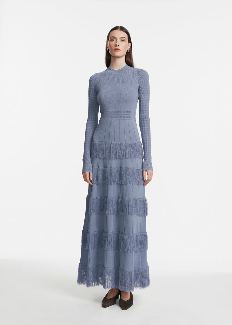 Fringe Detail Knit Piper Dress