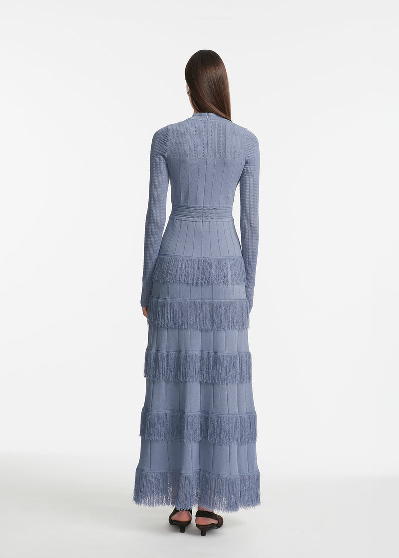 Fringe Detail Knit Piper Dress