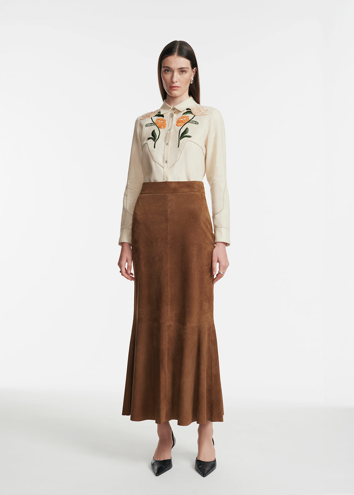 Suede Tulip Skirt – Lela Rose
