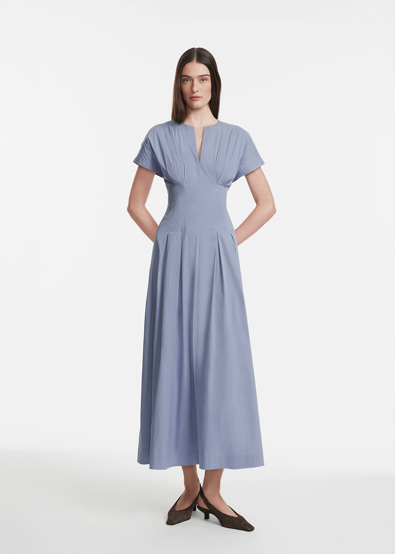 Cotton Poplin Smocked Back Dress