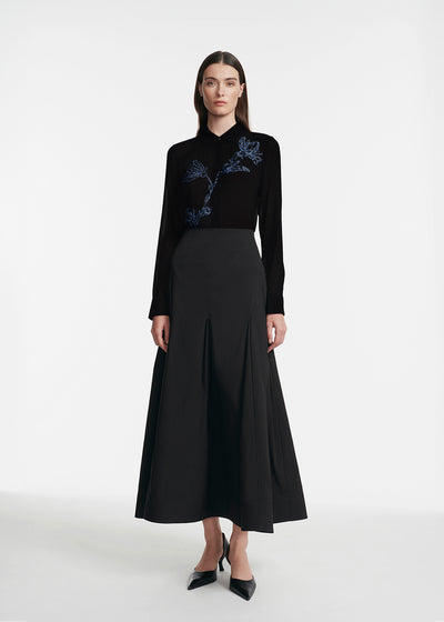 Ikat Floral Embroidered Shirt