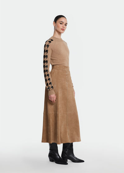 Beaded Houndstooth Pullover
