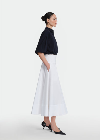Cotton Poplin Long Sleeve Top