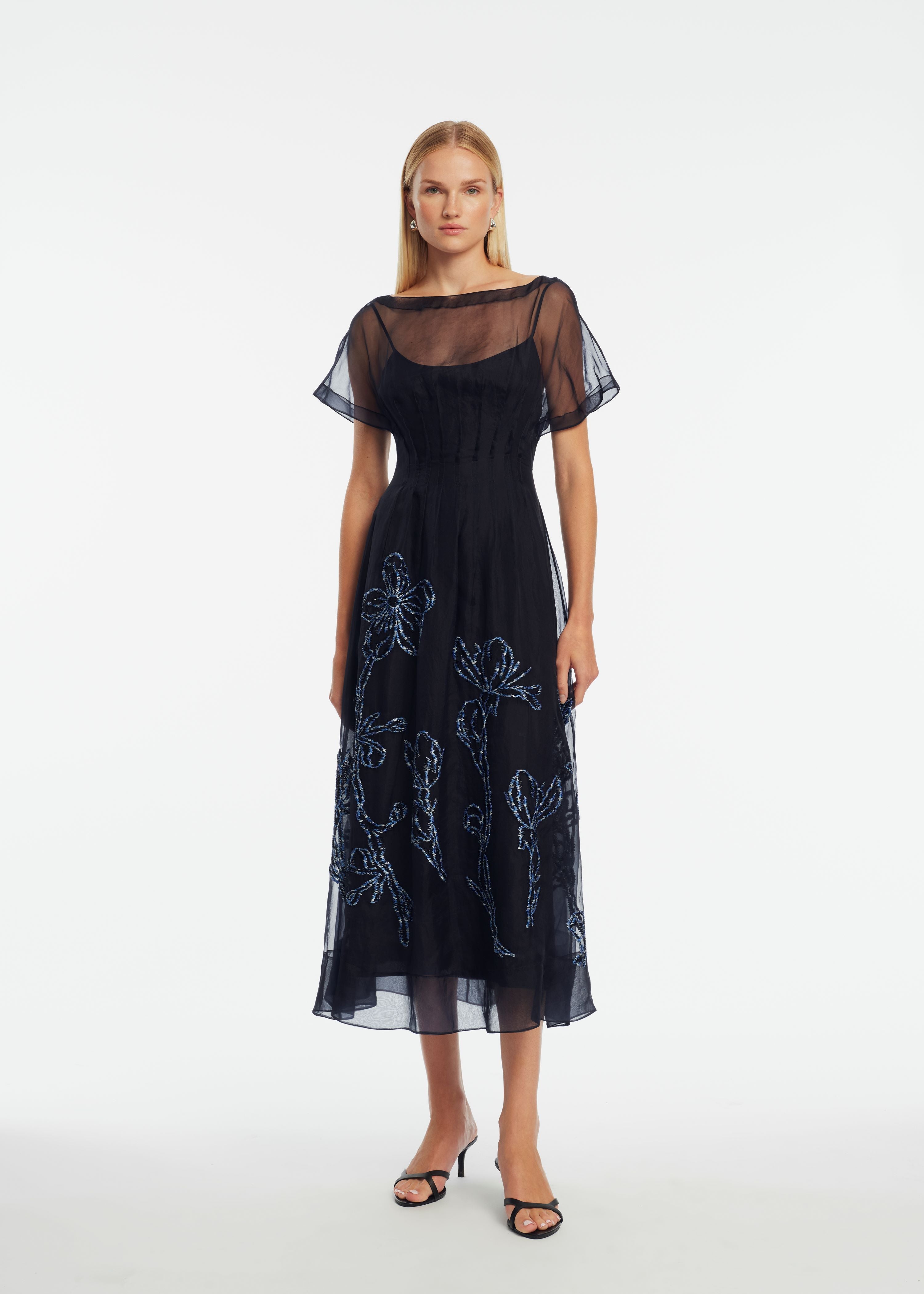 sachin and babi light blue dress Free People Embroidered White and Blue‎ Women's dress top main image 1