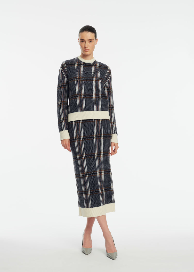 Plaid Jacquard Knit Skirt