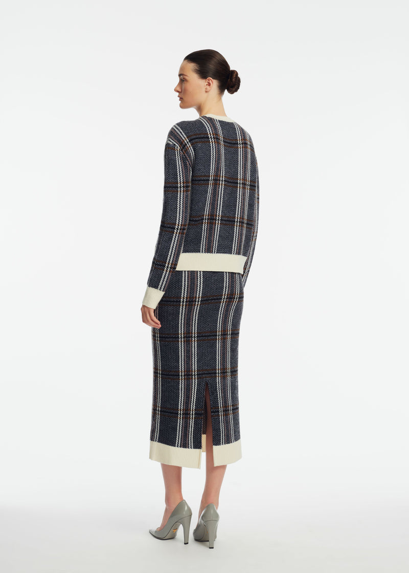 Plaid Jacquard Knit Skirt