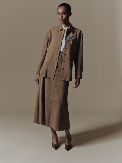 Suede Whipstitch Skirt