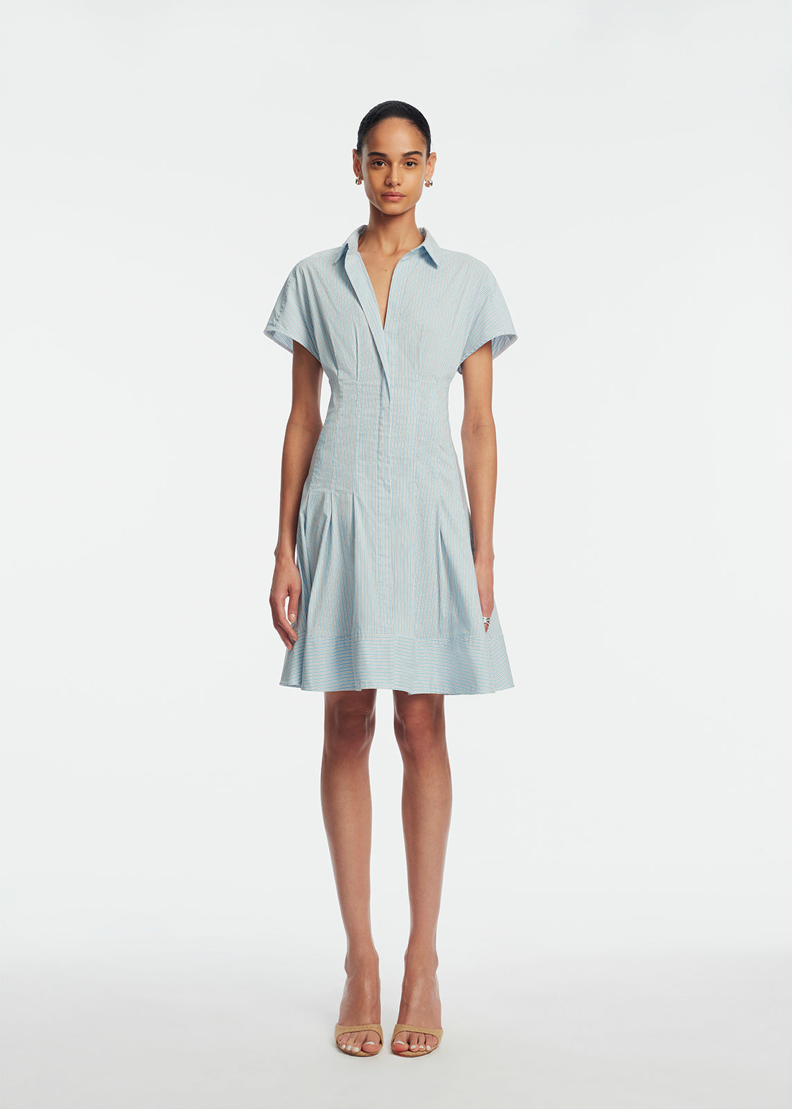 cotton poplin shirt dress Striped Cotton Poplin Short Dress Oxford / XL / S269573