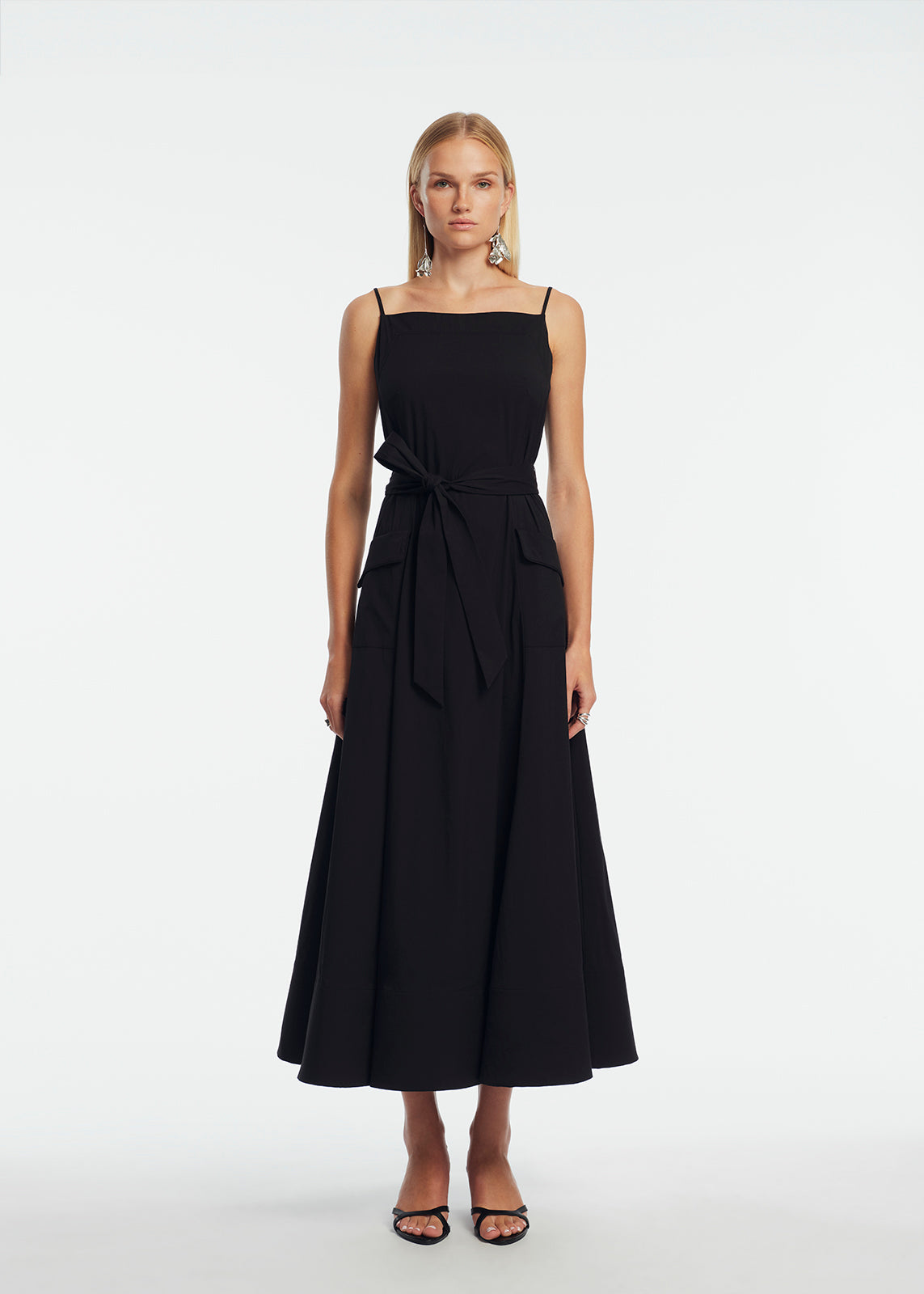 Cotton Poplin Belted Dress Black / XL / S269545 Cotton Poplin Belted Dress Black / XL / S269545