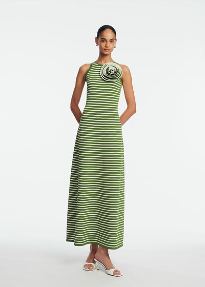 Rose Detail Knit Halter Dress