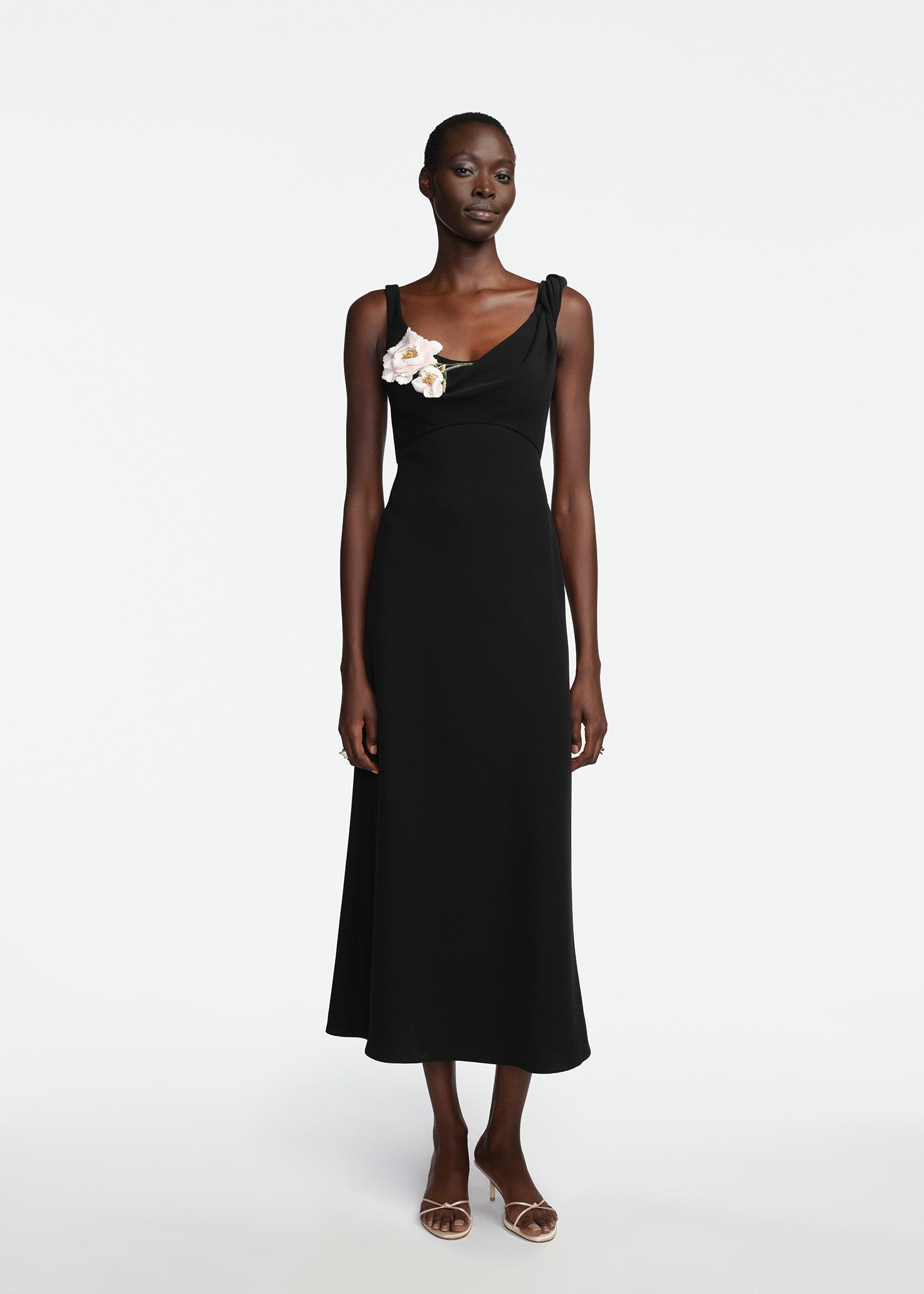 embroidered crepe dress Lou Embroidered Crepe Bell Sleeve Dress Tadashi Shoji Official Online Boutique