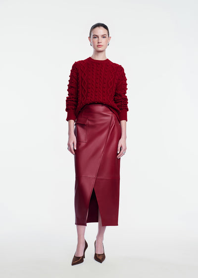 Leather Asymmetrical Pencil Skirt
