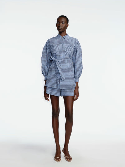 Checked Seersucker Button Down Shirt