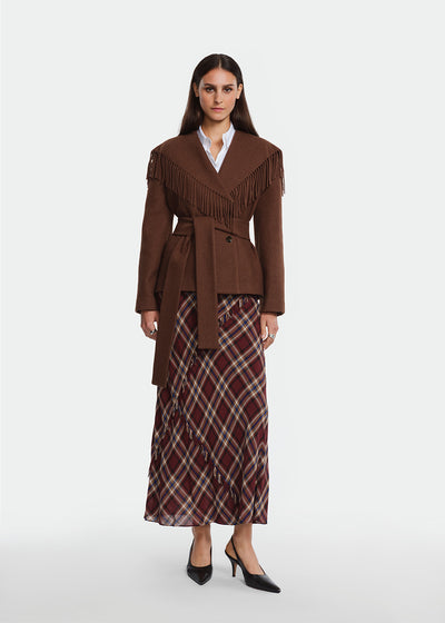 Boiled Wool Fringe Jacket