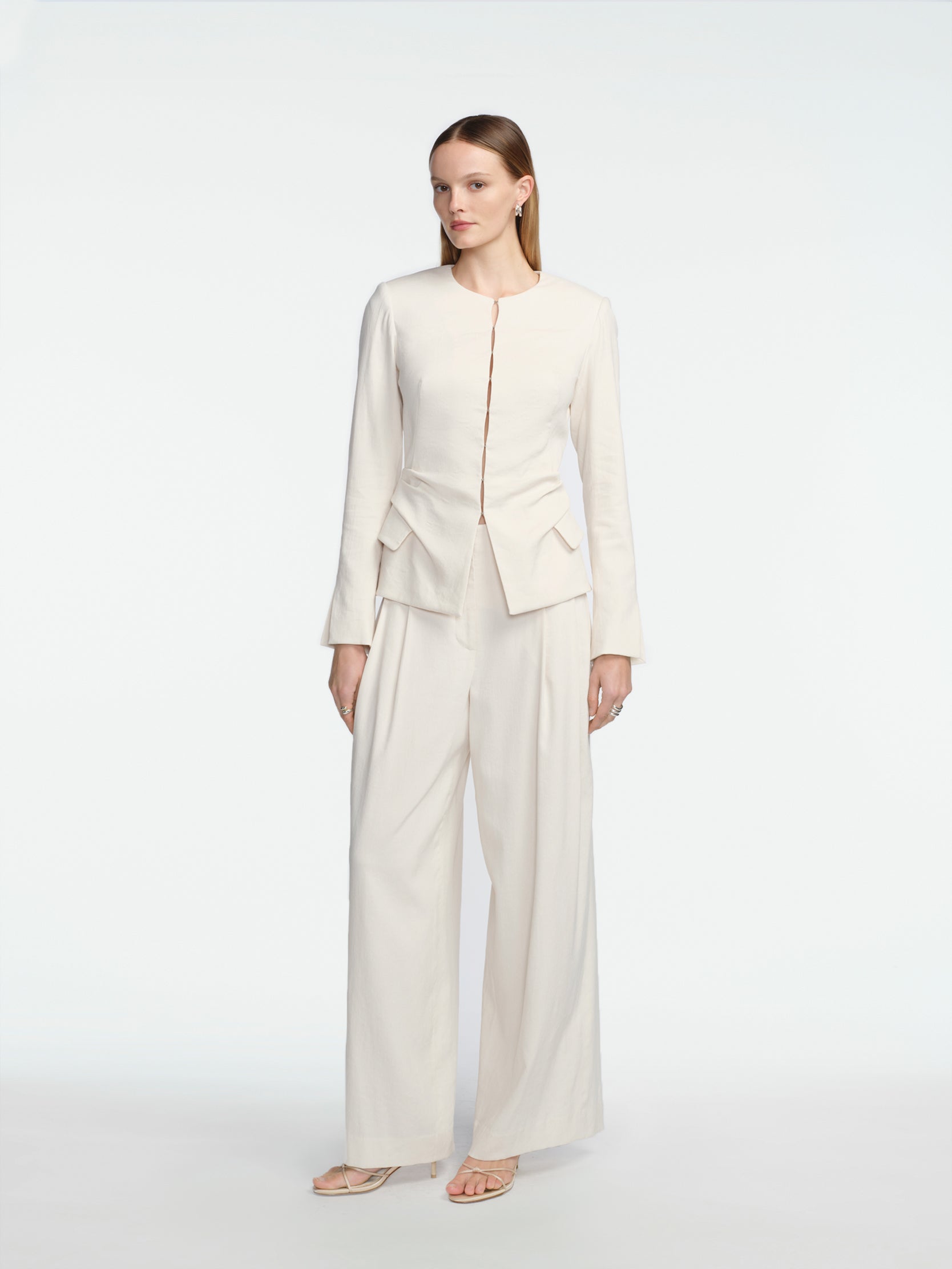 トップス journal standard Luxe linen work jacket Linen Tucked Jacket – Lela Rose