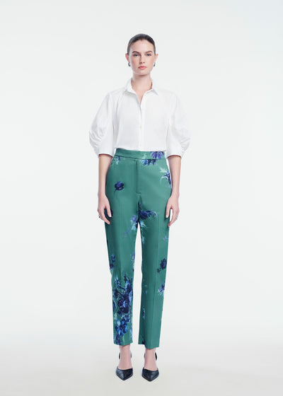 Cotton Poplin Shirred Sleeve Shirt