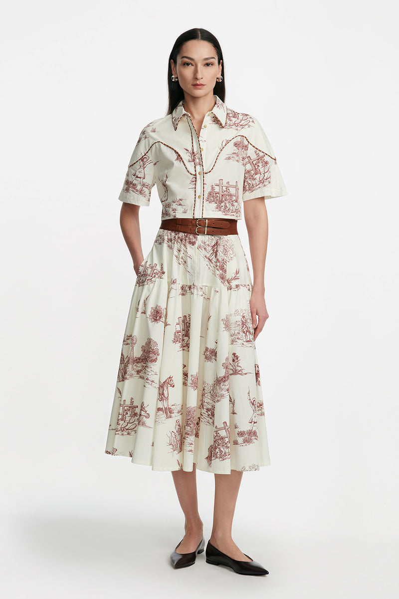 Reyrosa Cotton Leather Trim Shirt
