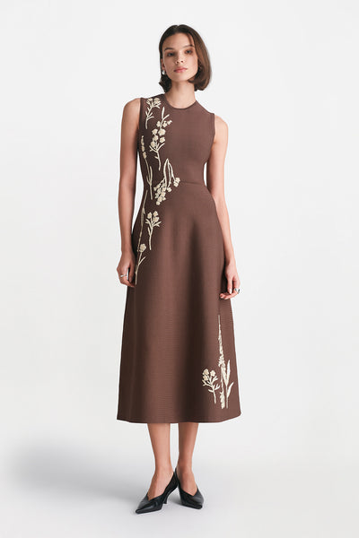 Raffia Embroidered Knit Hailey Dress
