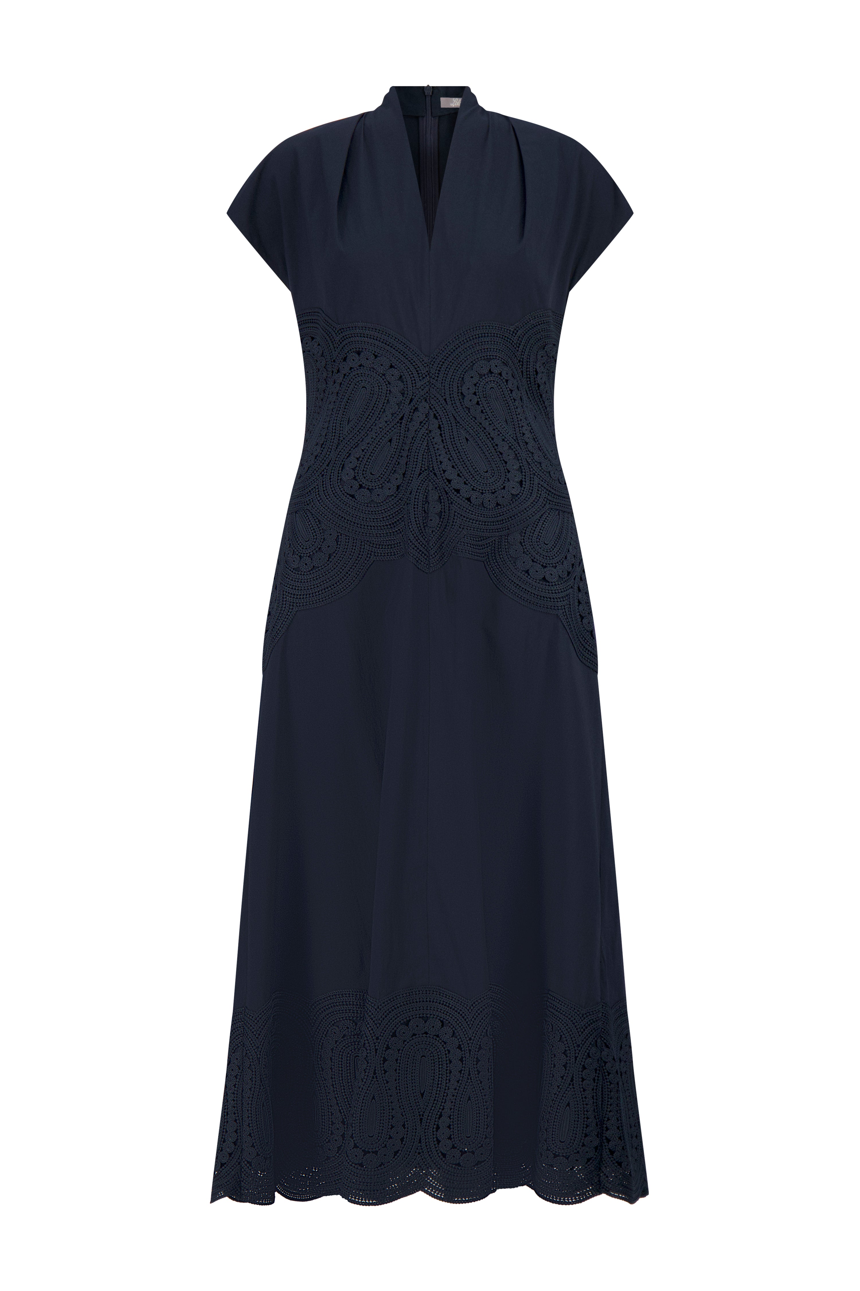 ワンピース A FERRETTI Dress with lace profile Rosso Abito Usato Alberta Ferretti - Silk and lace chiffon dress