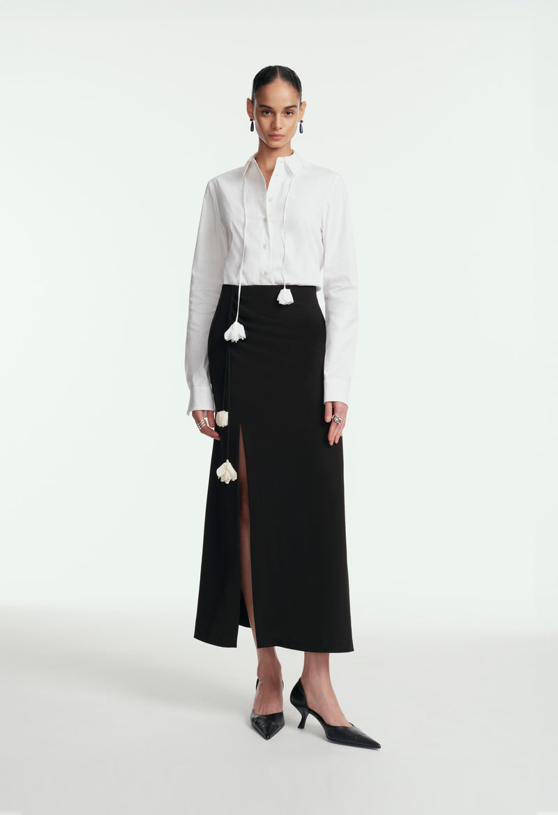 Cotton Poplin Drop Flower Shirt