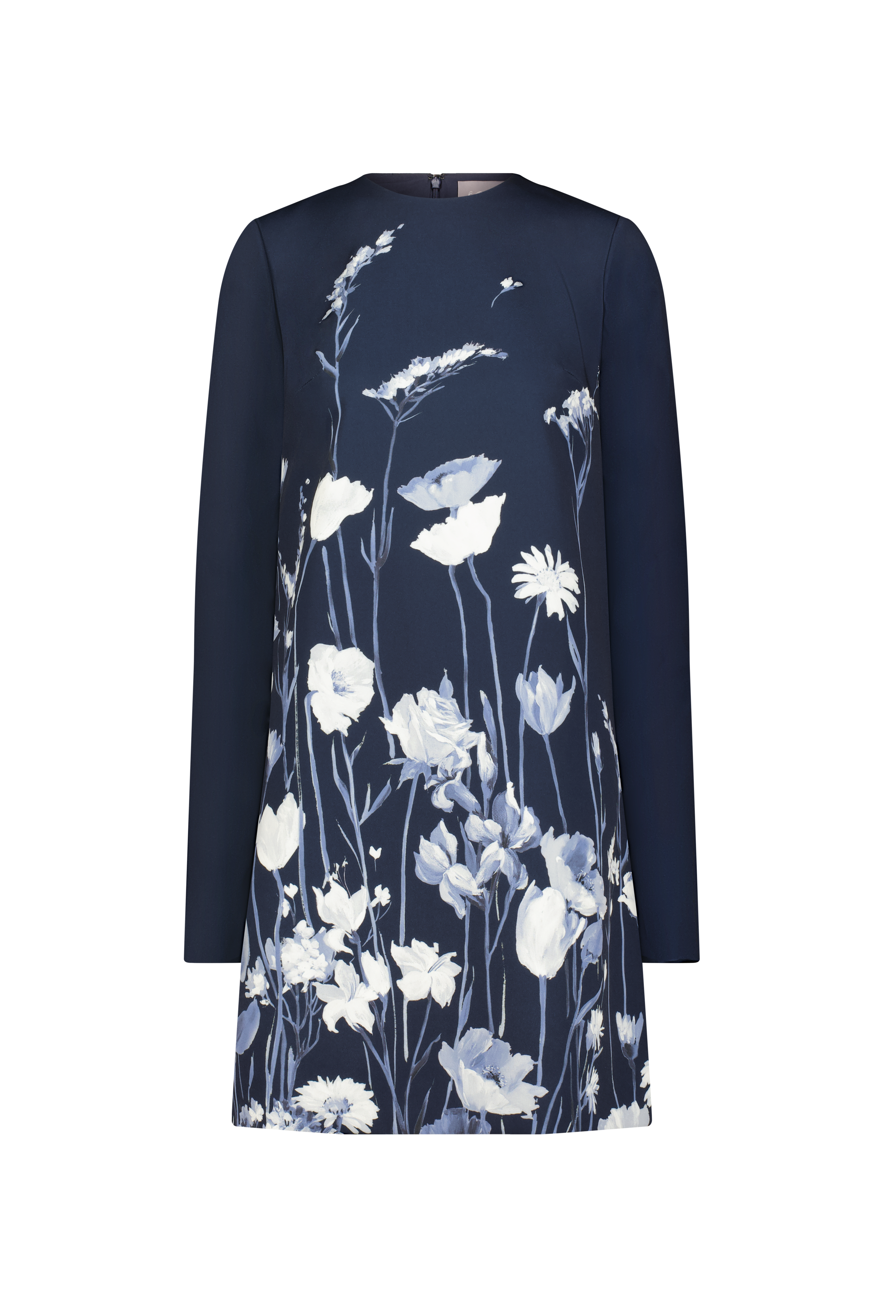 Lela Rose | Floral Crepe Long Sleeve Kelly Dress | Navy Lela Rose | Floral Crepe Long Sleeve Kelly Dress | Navy