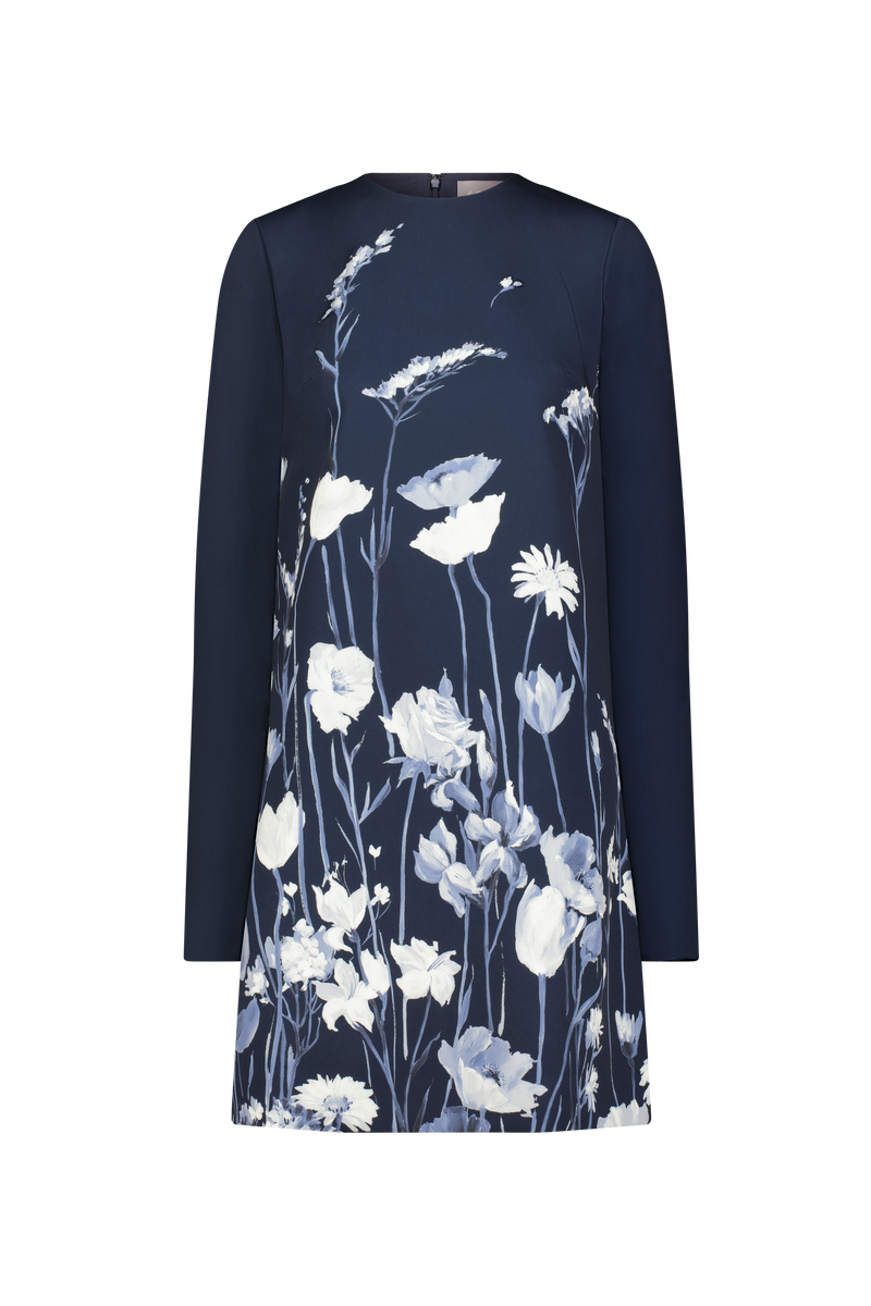 Floral Crepe Long Sleeve Kelly Dress