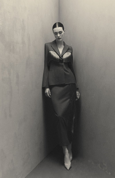 Garden Wool Fringe Detail Blazer