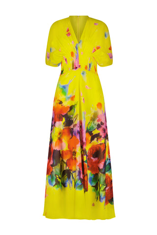 Watercolor Floral Cotton Voile Isabel Dress
