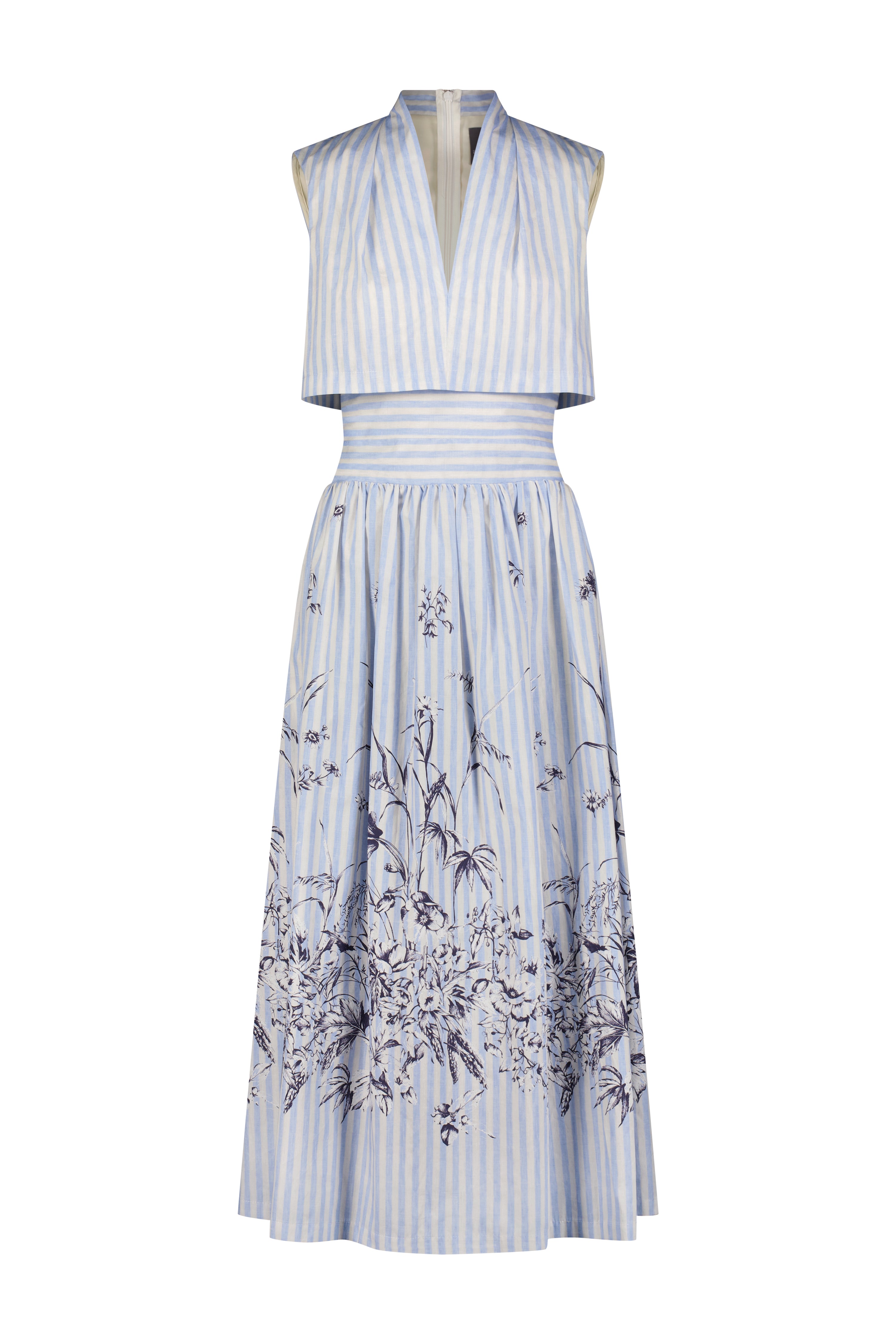 ワンピース Poplin Flower Emb V Neck Dress brld4041801-1.jpg