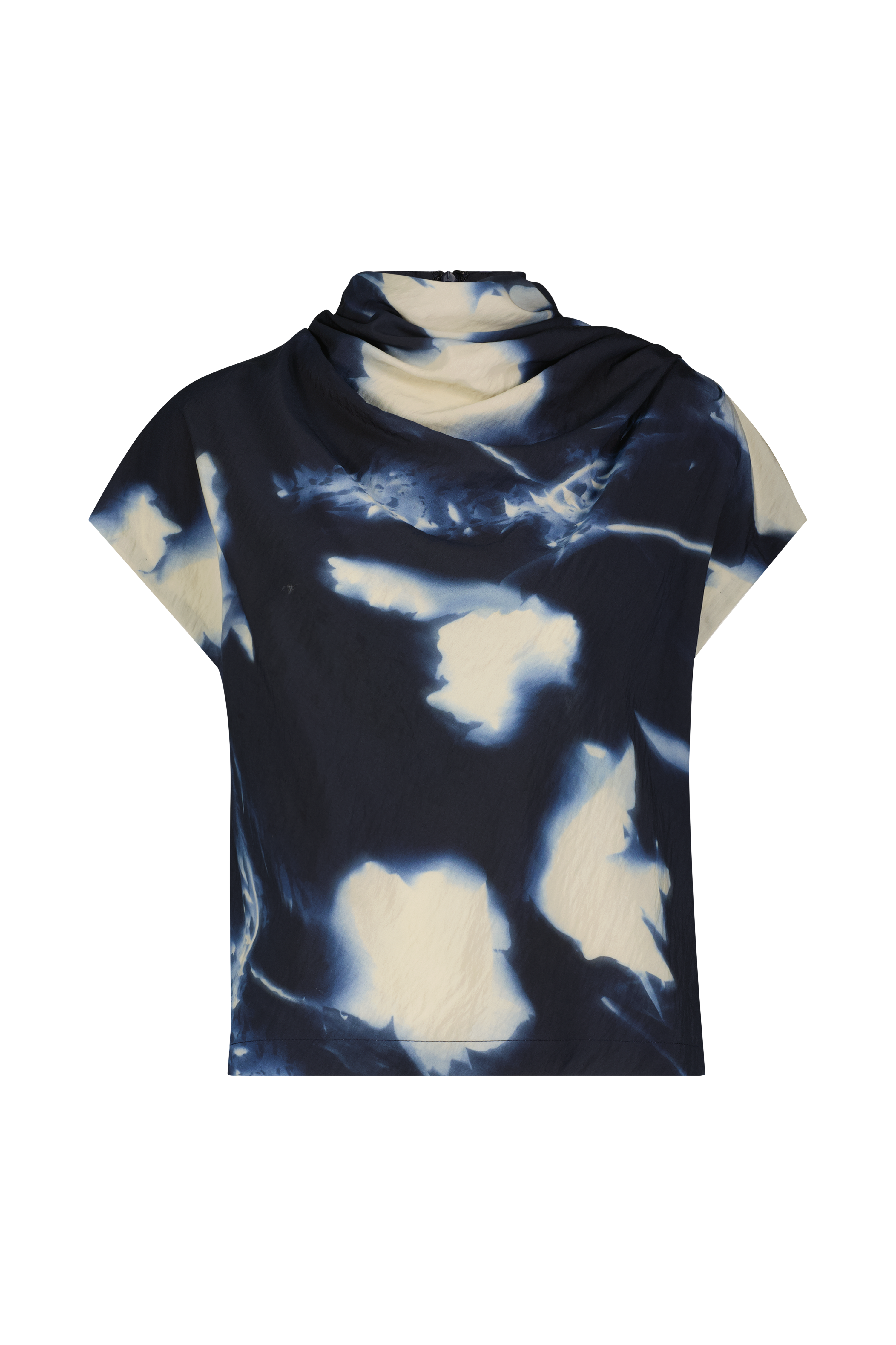 Abstract Floral Crepe Draped Top – Lela Rose