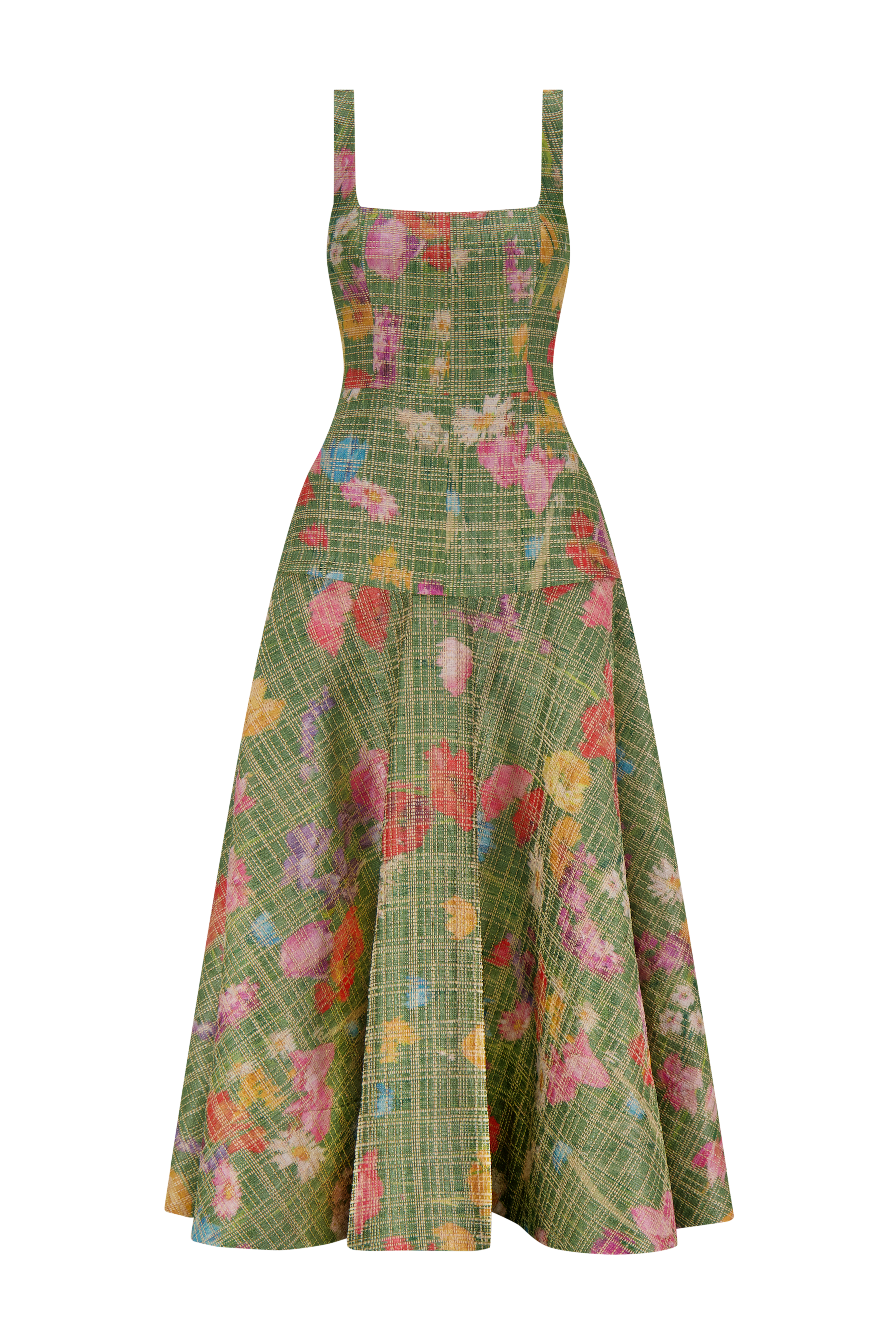 Floral Raffia Square Neck Dress – Lela Rose