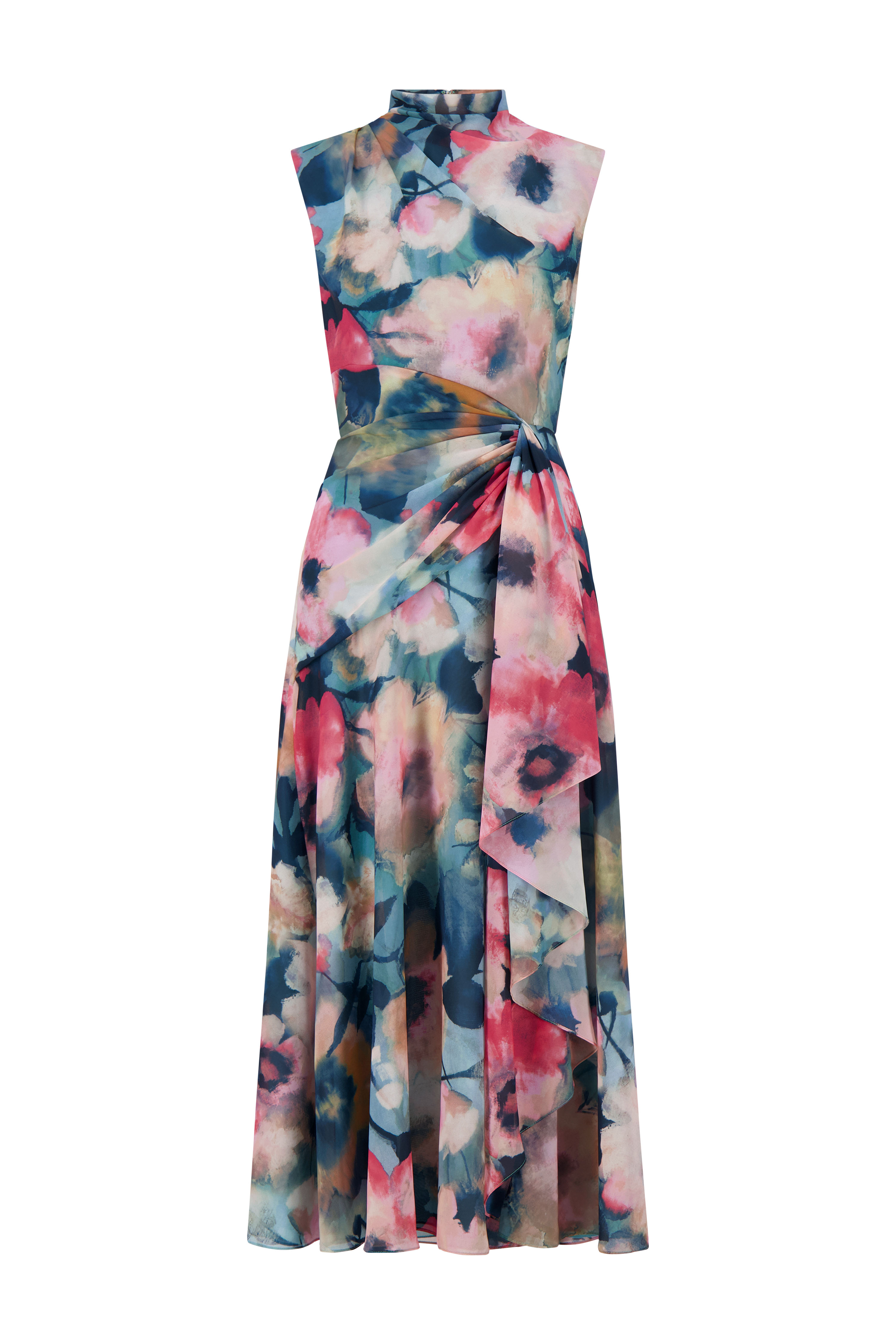 floral chiffon wrap dress Green Floral Chiffon Wrap Front Hi-Low Dress  PinkBlush