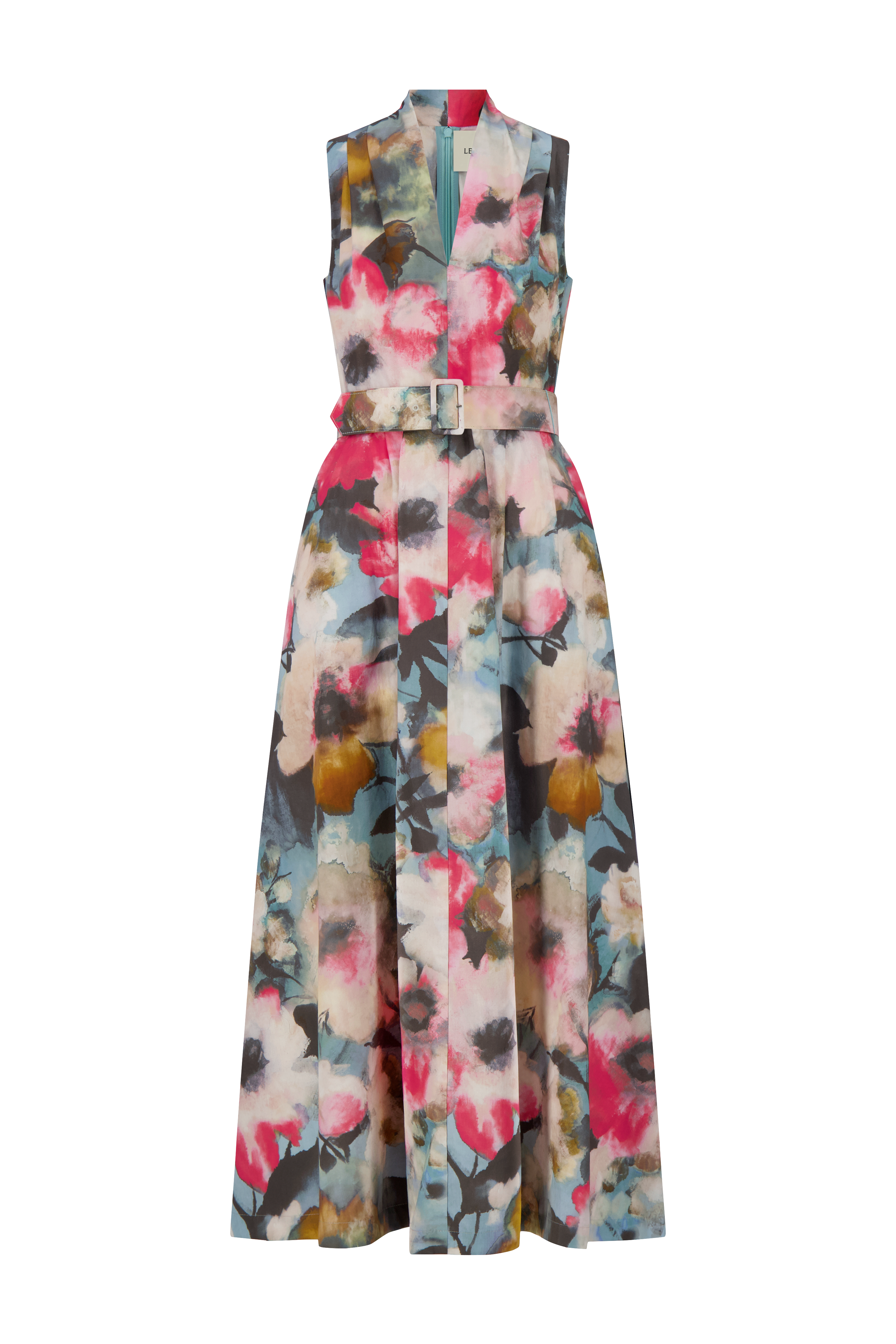 flower dress cotton White Printed Cotton Romper Mini Dress Cream Botanical / 2